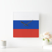 Horloge Carrée Drapeau de la Russie (Maison)