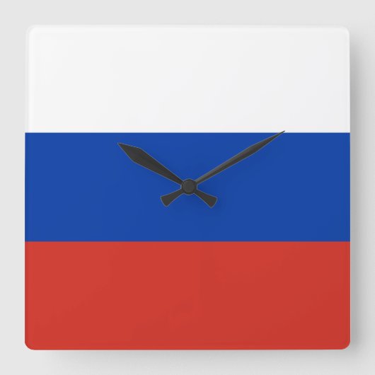 Horloge Carrée Drapeau de la Russie (Recto)