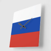 Horloge Carrée Drapeau de la Russie (Angle)