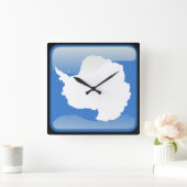 Horloge Carrée Drapeau de l'Antarctique (Maison)