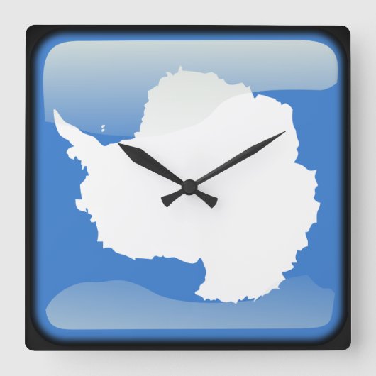 Horloge Carrée Drapeau de l'Antarctique (Recto)