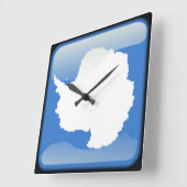 Horloge Carrée Drapeau de l'Antarctique (Angle)