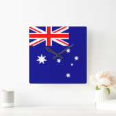 Horloge Carrée Drapeau de l'Australie (Maison)