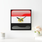 Horloge Carrée Drapeau de l'Égypte (Maison)