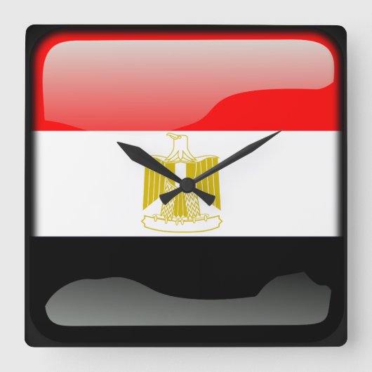 Horloge Carrée Drapeau de l'Égypte (Recto)