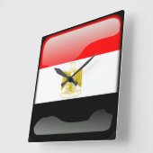 Horloge Carrée Drapeau de l'Égypte (Angle)