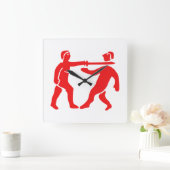 Horloge Carrée Drapeau de l'Empire du Bénin / Emblème (Maison)