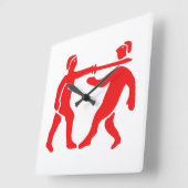 Horloge Carrée Drapeau de l'Empire du Bénin / Emblème (Angle)