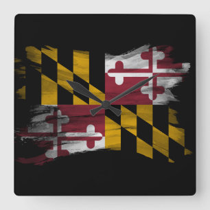 Horloge Carrée Drapeau de l'état du Maryland bracelet, drapeau d