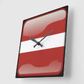 Horloge Carrée Drapeau de Lettonie (Angle)