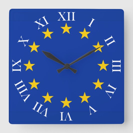 Horloge Carrée Drapeau de l'Europe (Recto)