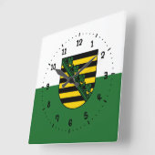 Horloge Carrée Drapeau de l'horloge murale Carré de Saxe (Angle)