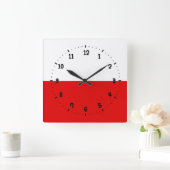 Horloge Carrée Drapeau de l'horloge murale Carré de Thuringe (Maison)