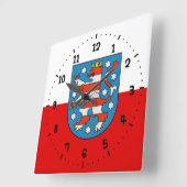 Horloge Carrée Drapeau de l'horloge murale Carré de Thuringe (Angle)