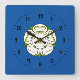 Horloge Carrée Drapeau de l'horloge murale Carré du Yorkshire