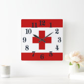 Horloge Carrée Drapeau de l'île des Tonga (Maison)