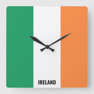 Horloge Carrée Drapeau de l'Irlande Patriotique Éblouissant
