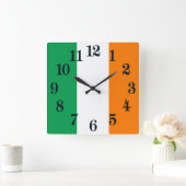 Horloge Carrée Drapeau de l'Irlande Shamrock (Maison)