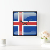 Horloge Carrée Drapeau de l'Islande (Maison)
