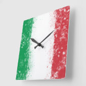 Horloge Carrée Drapeau de l'Italie (Angle)