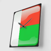 Horloge Carrée Drapeau de Madagascar (Angle)