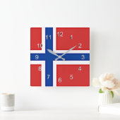 Horloge Carrée Drapeau de Norway (Maison)