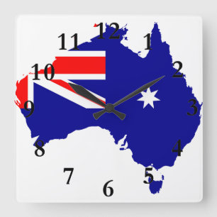Horloge Carrée Drapeau de pays australien