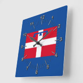 Horloge Carrée Drapeau de Piemonte (Italie) (Angle)