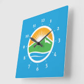 Horloge Carrée Drapeau de Provo, Utah (Angle)