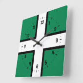 Horloge Carrée Drapeau de Saint Petroc / Drapeau de Devon (Angle)
