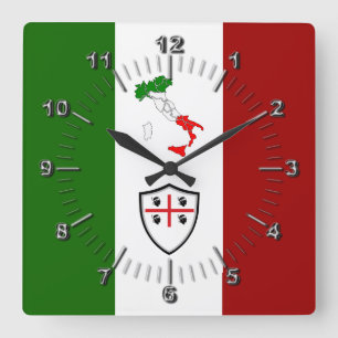 Horloge Carrée Drapeau de Sardegna (Italie)