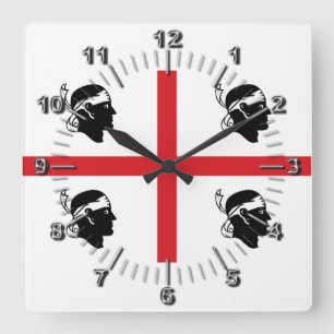 Horloge Carrée Drapeau de Sardegna (Italie)