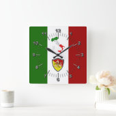 Horloge Carrée Drapeau de Sicile (Italie) (Maison)