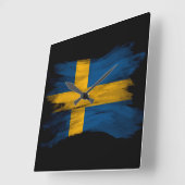 Horloge Carrée Drapeau de Suède bracelet, drapeau national (Angle)