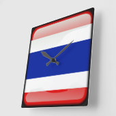 Horloge Carrée Drapeau de Thaïlande (Angle)