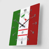Horloge Carrée Drapeau de Toscane (Italie) (Angle)