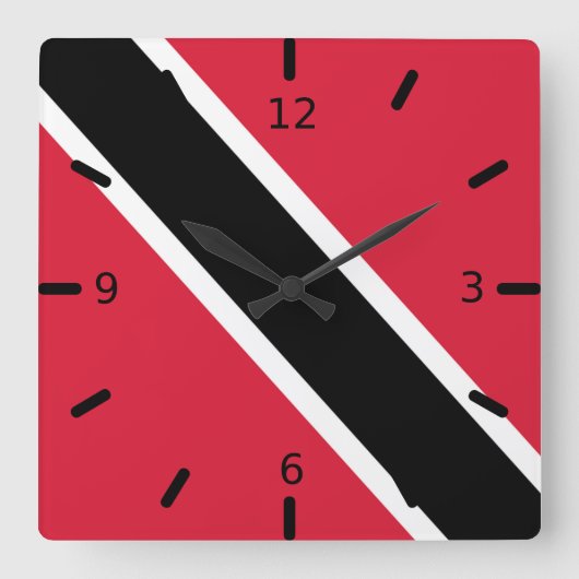 Horloge Carrée Drapeau de Trinité-et-Tobago (Recto)