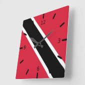 Horloge Carrée Drapeau de Trinité-et-Tobago (Angle)