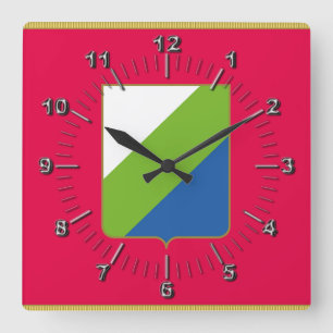 Horloge Carrée Drapeau des Abruzzes (Italie)