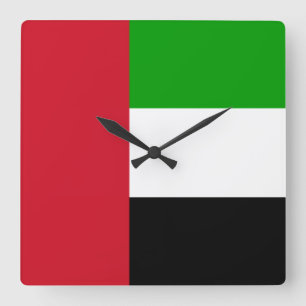 Horloge Carrée Drapeau des Emirats Arabes Unis