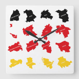 Horloge Carrée Drapeau des États allemands