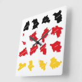 Horloge Carrée Drapeau des États allemands (Angle)