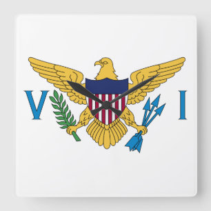 Horloge Carrée Drapeau des Îles Vierges des États-Unis