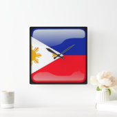 Horloge Carrée Drapeau des Philippines (Maison)