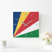 Horloge Carrée Drapeau des Seychelles (Maison)