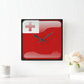 Horloge Carrée Drapeau des Tonga (Maison)