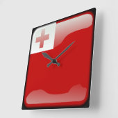 Horloge Carrée Drapeau des Tonga (Angle)