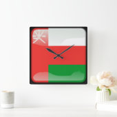 Horloge Carrée Drapeau d'Oman (Maison)