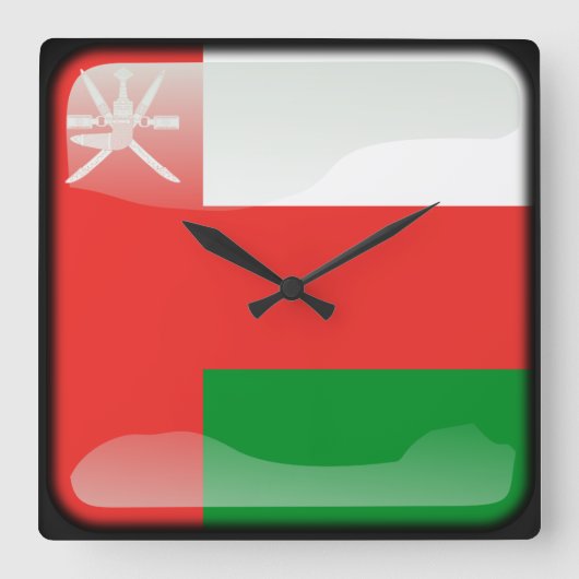 Horloge Carrée Drapeau d'Oman (Recto)