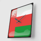 Horloge Carrée Drapeau d'Oman (Angle)